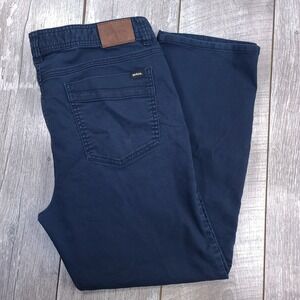 Prana Pants Mens 38x30 Navy Blue Slim Fit 5-Pocket Outdoor Casual Stretch